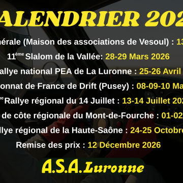 Calendrier 2026